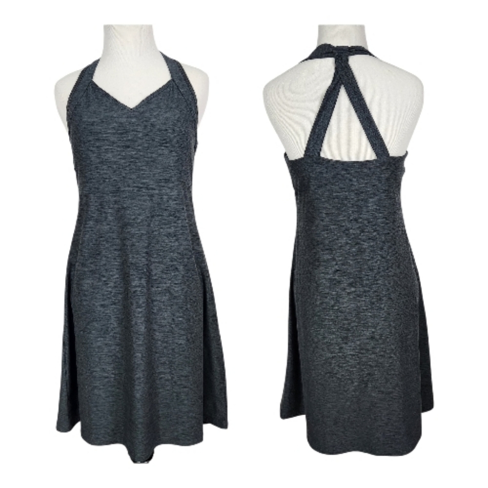 Freedom Trail By Kyodan Charcoal Backless Halter Dress Size Medium
